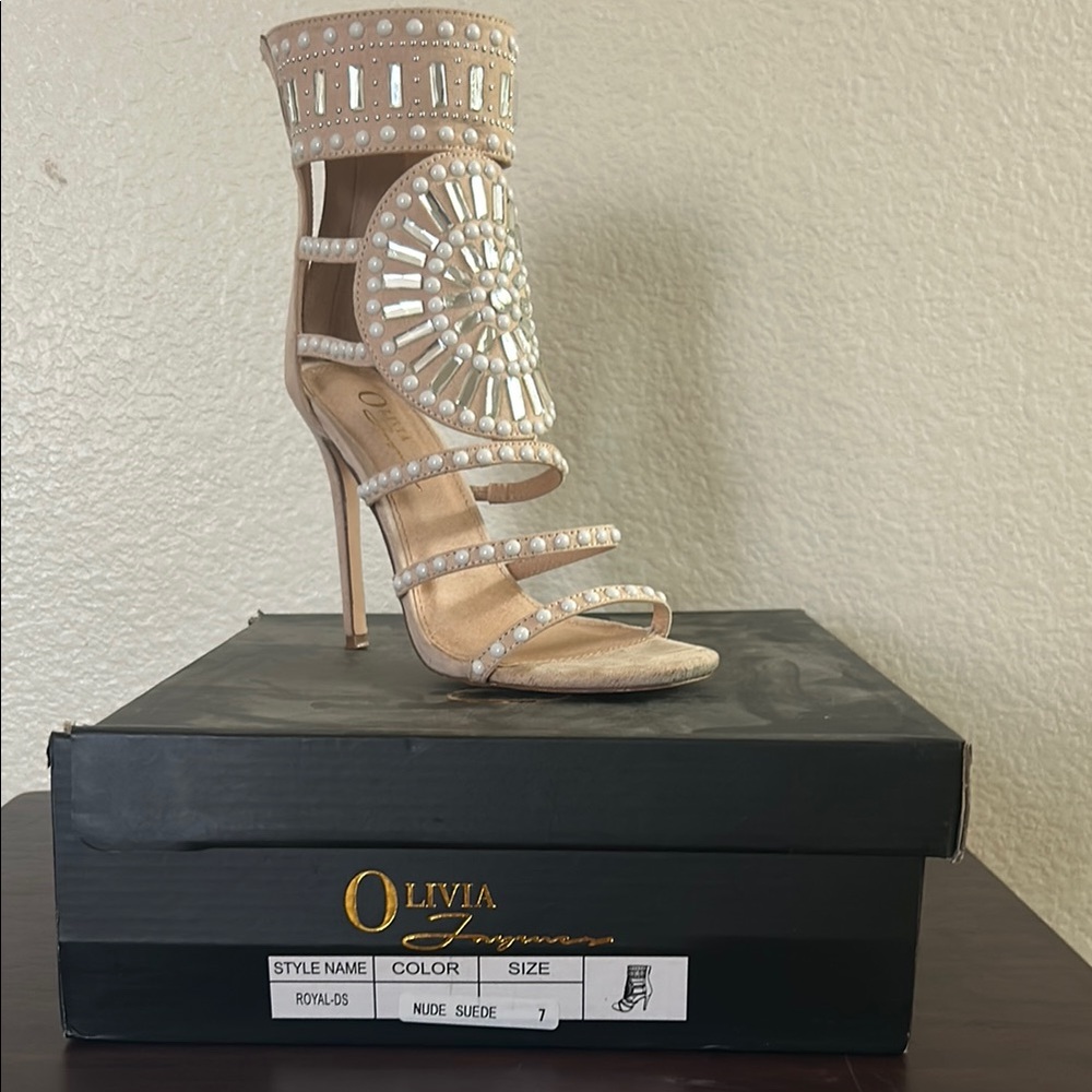 Nude Suede Women's Heels